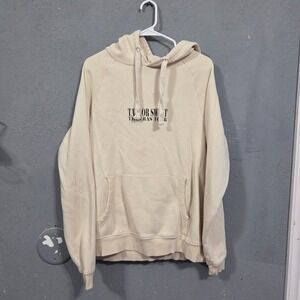 Taylor Swift The Eras Tour Beige Graphic Hoodie Sweatshirt Mens XS oversized